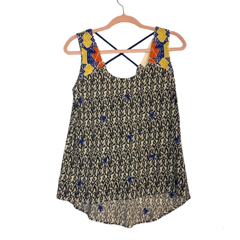 THML Multicolor Boho Crossback Sleeveless Tank Top